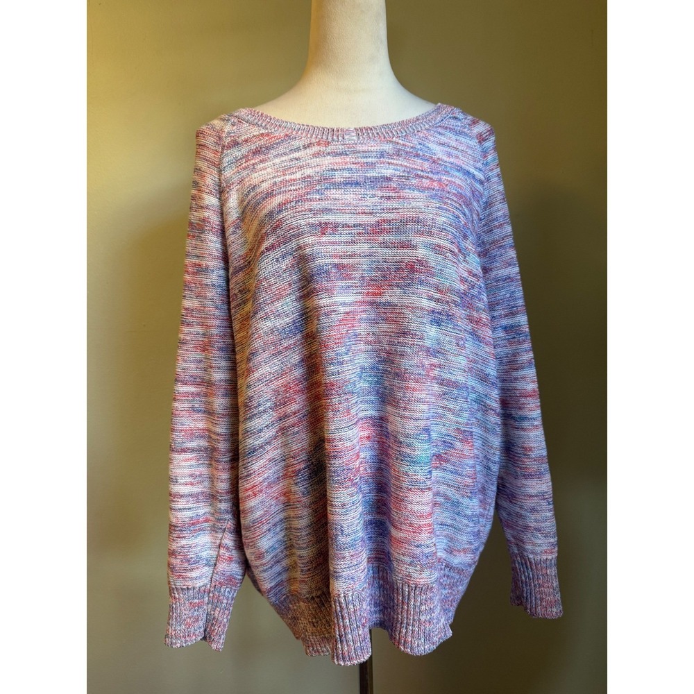 Torrid pink Multicolored Marled Knit Sweater Top 2XL boho whimsigoth Y2K‎ fairy